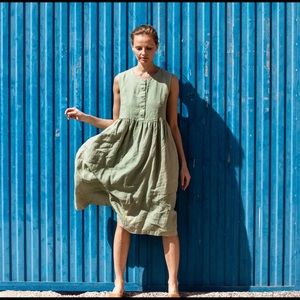 notPERFECTLINEN • Mama Dress in Forest Green